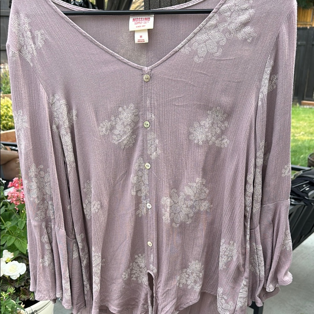Mossimo Supply Co. Pink and Purple Bell Sleeve Blouse